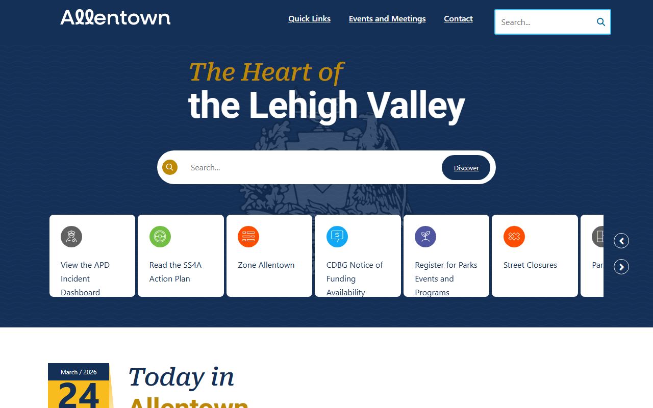 City of Allentown website for civil court records