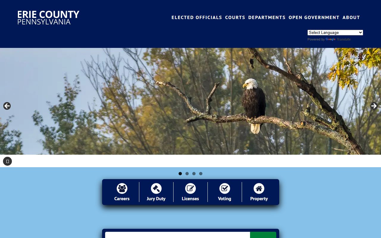 Erie County government website for civil court records