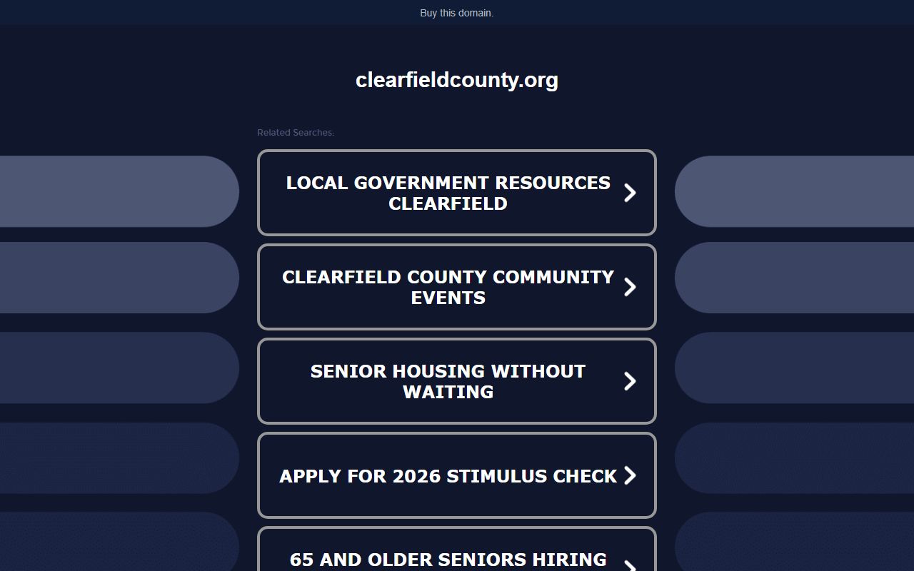 Clearfield County government website for civil court records and county services