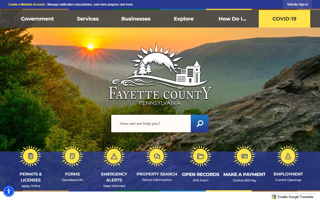 Fayette County government website for Fayette County civil court records