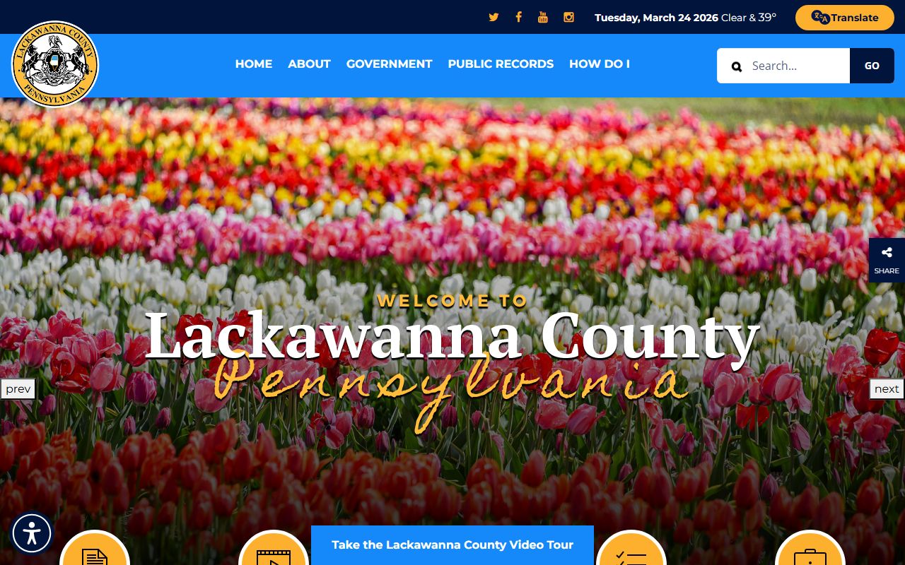 Lackawanna County government site for civil court records