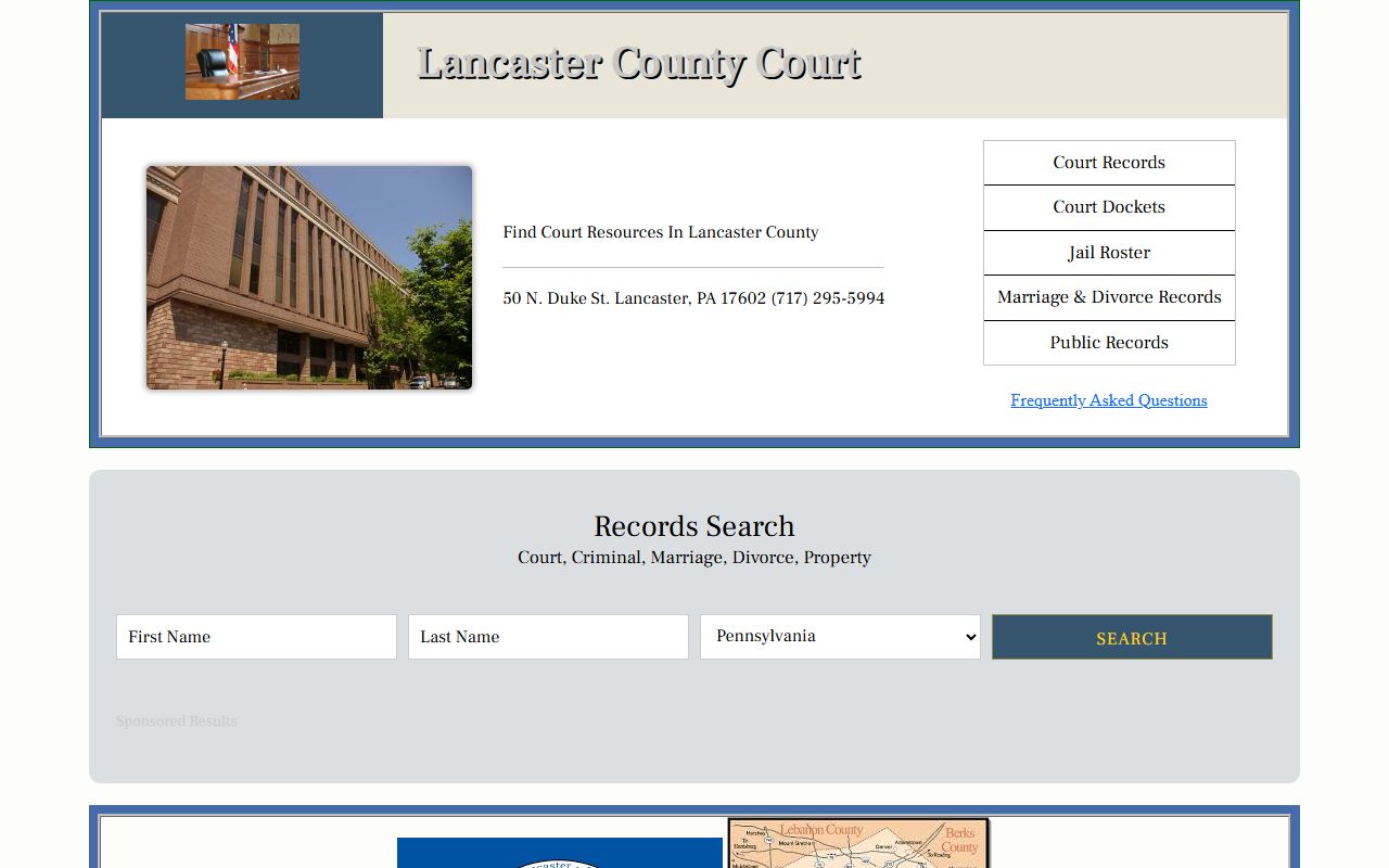 Lancaster County court website for civil court records