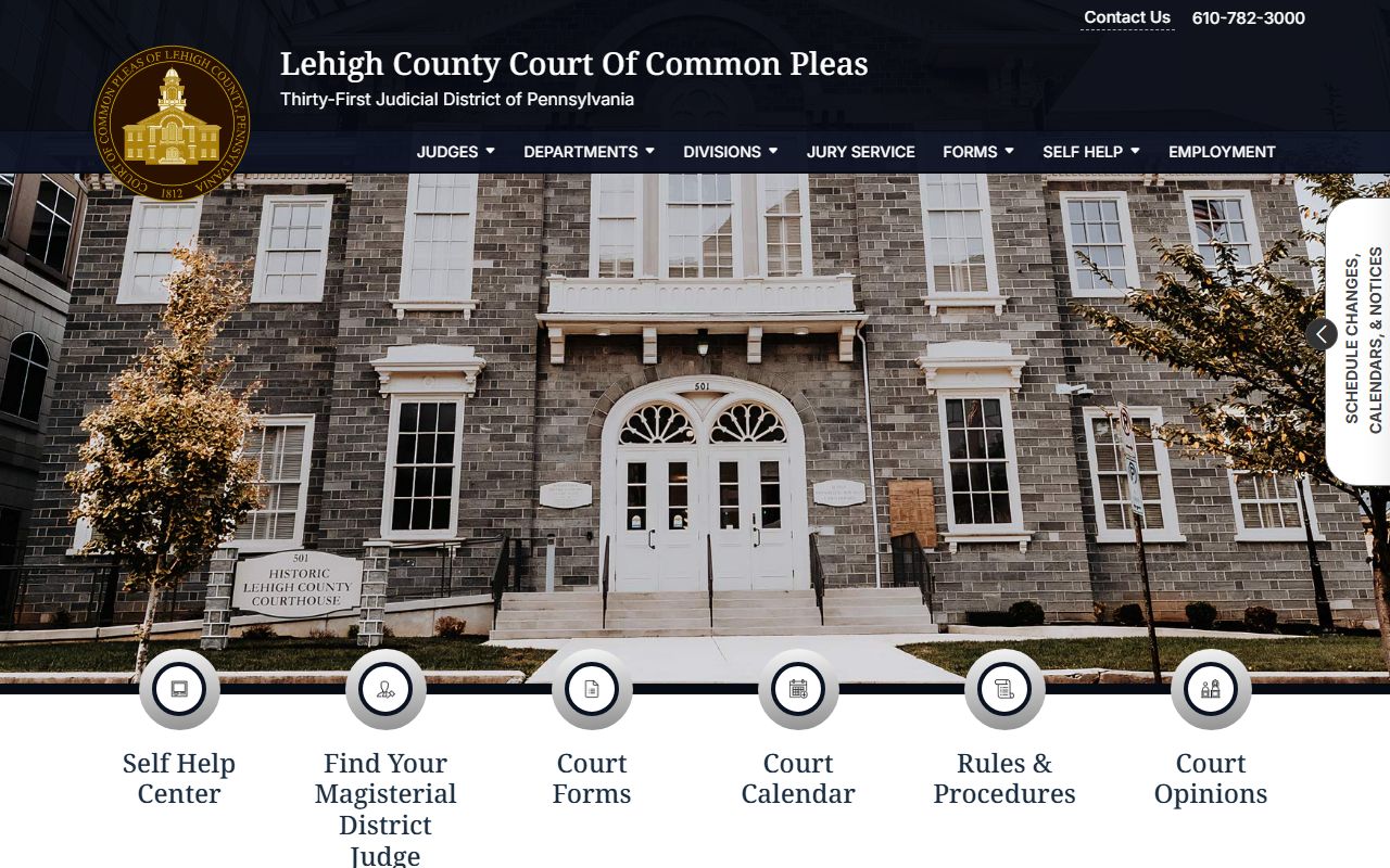 Lehigh County Courthouse for civil court records access
