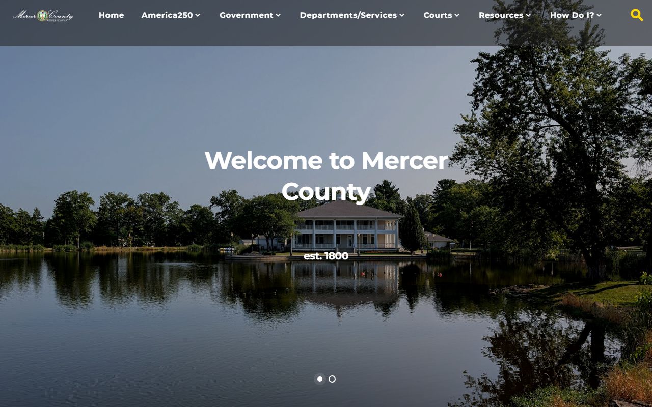 Mercer County government website for civil court records and public services