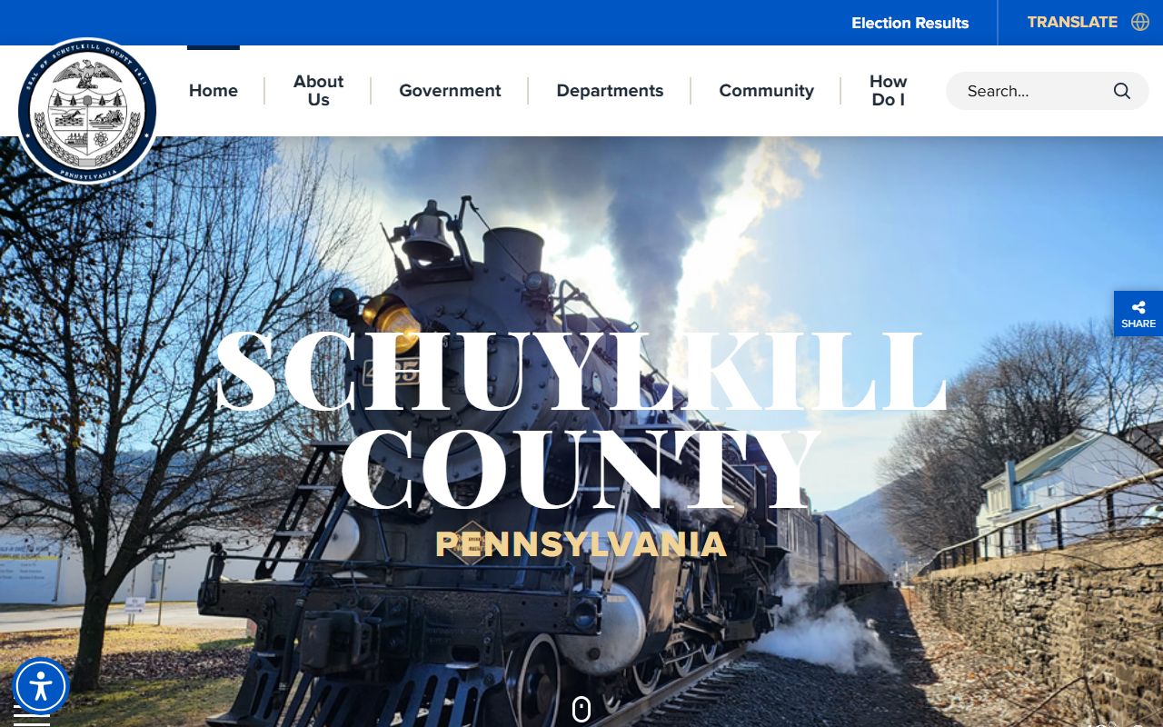 Schuylkill County government website for civil court records