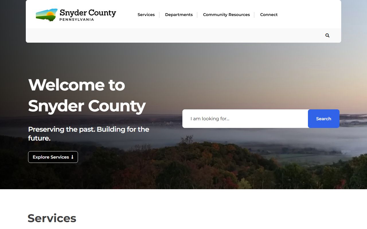 Snyder County government website for civil court records