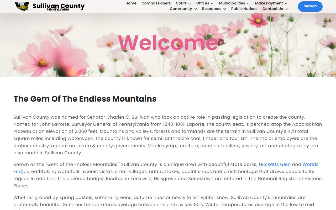 Sullivan County government website for civil court records