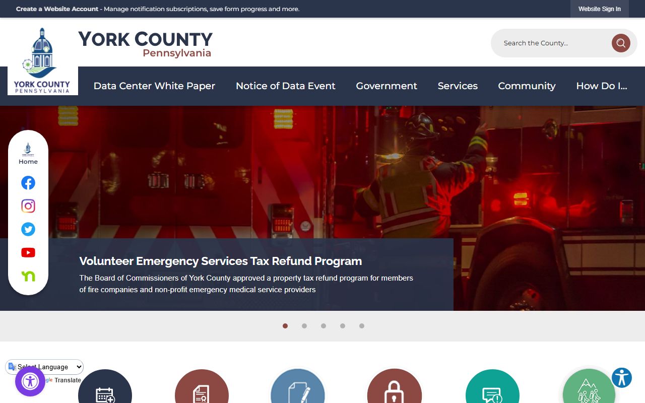 York County government website for civil court records